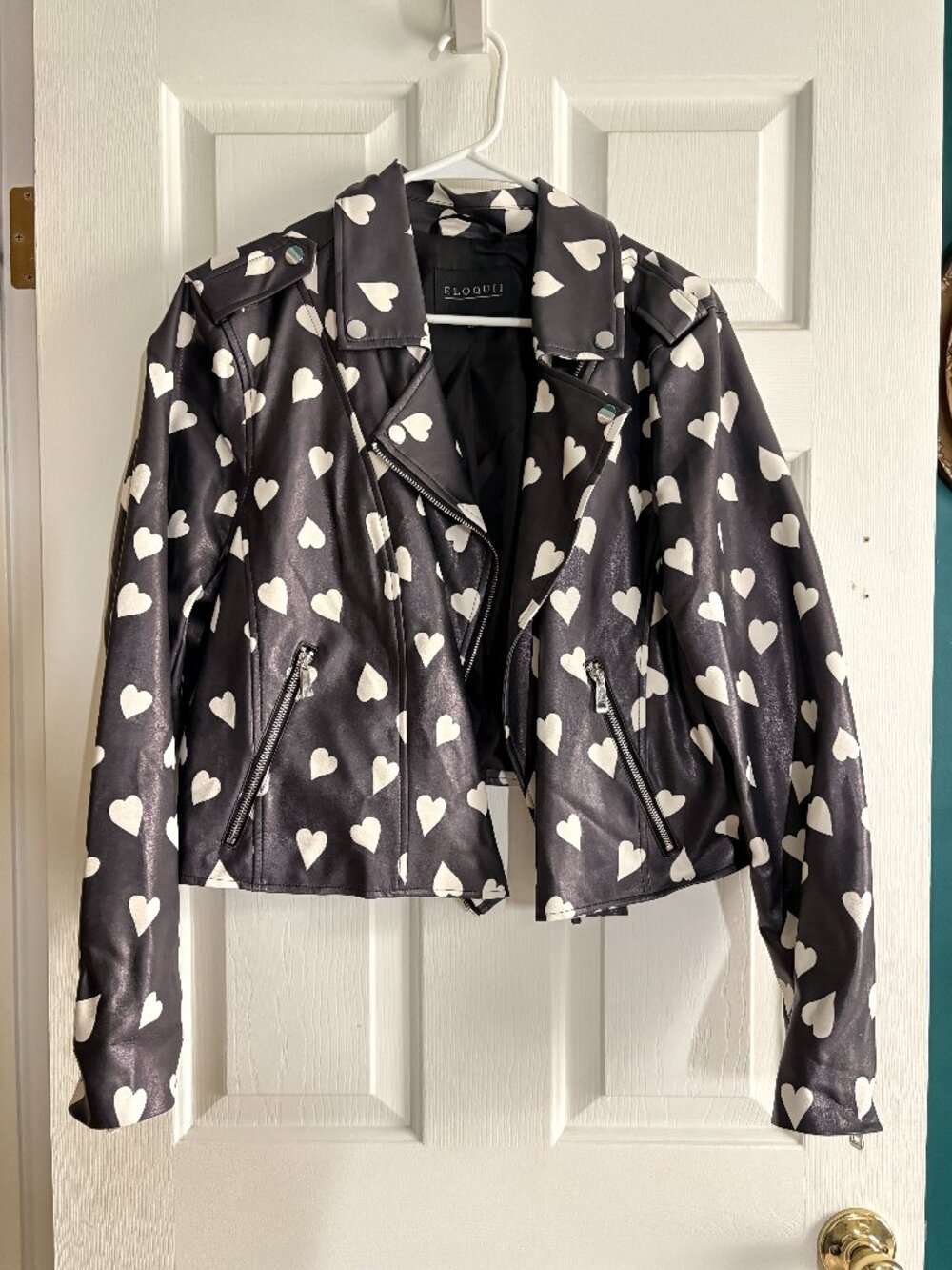 Eloquii Black and White Heart Print Women's Jacket 18/20